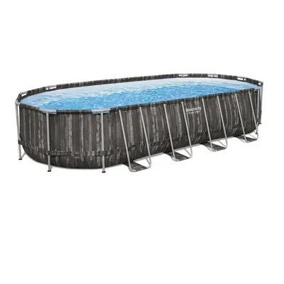 Bestway Power Steel Oval 24ft x 12ft x 52" Above Ground Swimming Pool, Filter, Pump & Accessorie