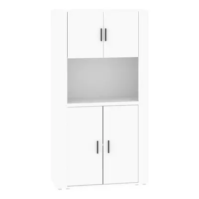 vidaXL Highboard White Engineered Wood Cupboard Sideboard Storage Cabinet