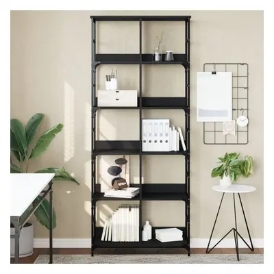 vidaXL Bookshelf Black 78.5x33x188.5 cm Engineered Wood