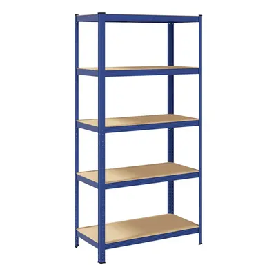 vidaXL 5-Layer Storage Shelf Blue Steel&Engineered Wood garage shelving