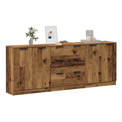 vidaXL Sideboards pcs Old Wood 60x30x70 cm Engineered Wood storage cabinet