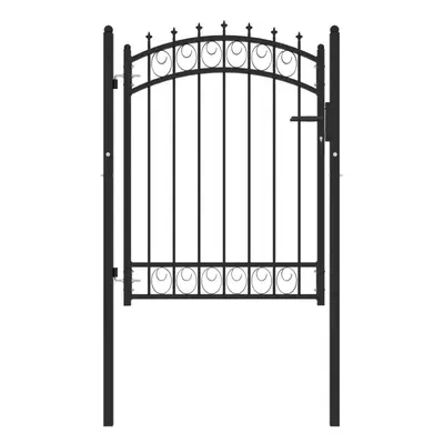 (black, x cm) vidaXL Fence Gate with Spikes Steel Garden Barrier Green/Black Multi Sizes