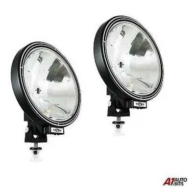 2x 12v / 24v 9" Round Fog Spotlights Spot Lamps Cab Top Bar Truck Lorry Roof