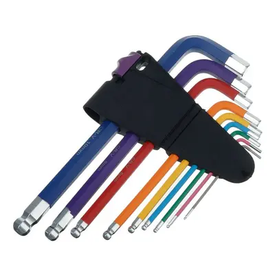 (B - Colorful Standard Hex Set) 9Pcs 1.5mm-10mm Mini All-in-one Colorful Ball-End Hex Wrench Key