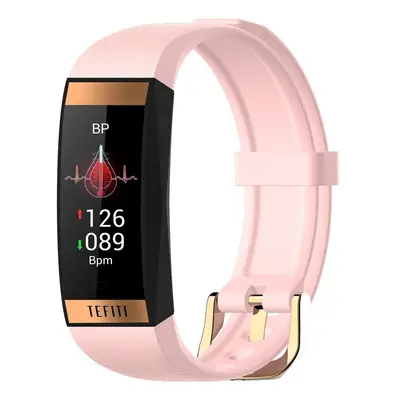 (Pink) Smart Bracelet Heart Rate Blood Pressure Oxygen Monitoring IP67 Waterproof