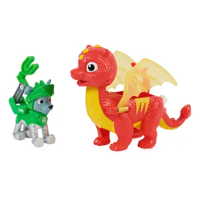 Paw Patrol Rescue Knights Rocky and Dragon Flame Action Figures Set