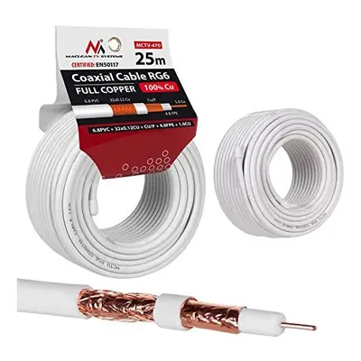 Maclean MCTV-470 Antenna Cable Coaxial Cable RG6 Pure Copper 100% Cu Coax Antenna Cable SAT Sate