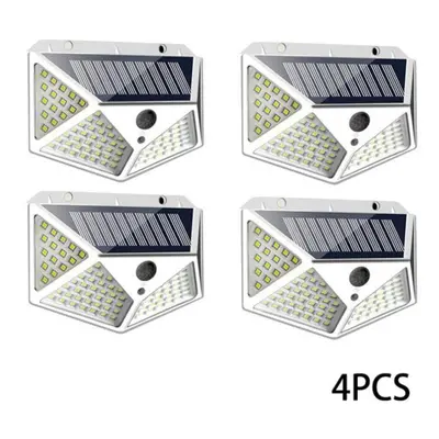 (white, 4PCS) New Solar Lights Outdoor Led/3 Modes Lighting Angle Solar Motion Sensor Outdoor Li