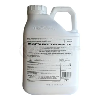 1 X 5L Monsanto Amenity Xl Very Strong Professional Glyphosate Weedkiller