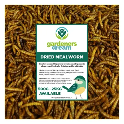 GardenersDream Dried Mealworms - Nutritious Wild Garden Bird Food Treats Birds