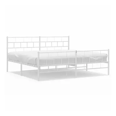 (with headboard & footboard, x cm) vidaXL Metal Bed Frame Bed Base with Headboard and Footboard 