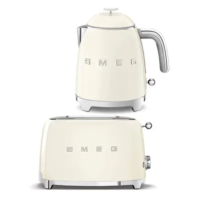 (cream) Smeg Mini Kettle and Two-Slice Toaster Bundle