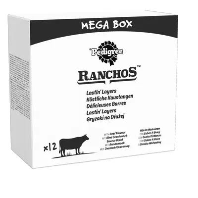 Ranchos Lastin' Layer Dog Chew Treat Beef Flavour 12x40gÂ Mega Box