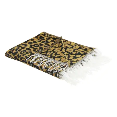 Blanket Leopard Pattern x cm Brown and Black JAMUNE