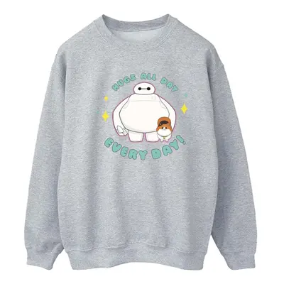 (M, Sports Grey) Disney Womens/Ladies Big Hero Baymax Hugs Everyday Sweatshirt