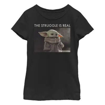 Star Wars Mandalorian Baby Yoda Meme Girls Short Sleeve Tee Shirt Bla