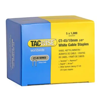 CT4510mm White Cable Tacker Staples 5 x packs