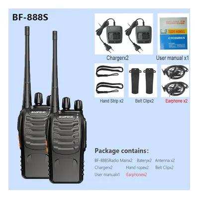 (2PCS BF-888S, American) PCS Baofeng BF-888S Walkie Talkie BF 888s 5W Portable CB Ham Radio Two-