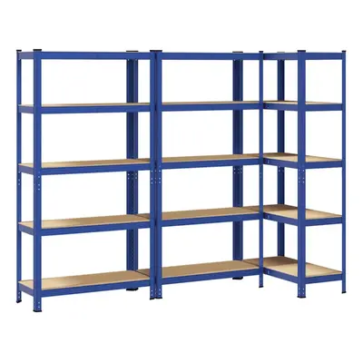 vidaXL 5-Layer Storage Shelves pcs Blue Steel&Engineered Wood