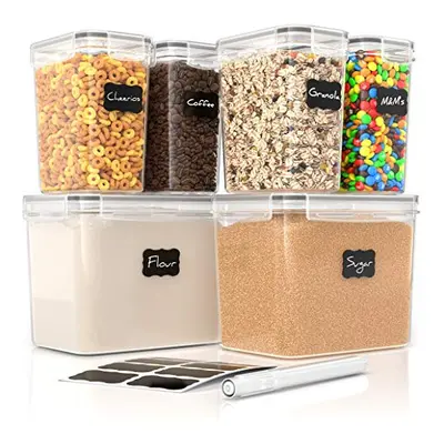 Simply Gourmet Airtight Food Storage Containers - Set of Flour, Sugar, and Cereal Storage Contai