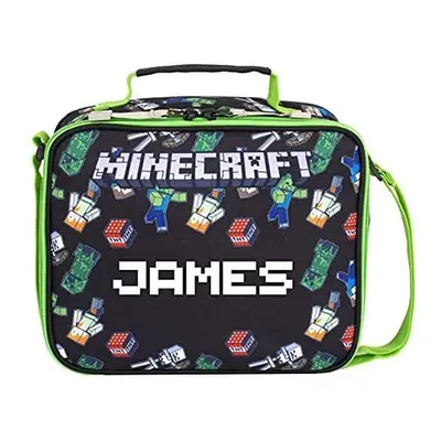 Minecraft - Minecraft World Personalised Lunch Bag - Kids Lunch Box - Official Minecraft Merchan