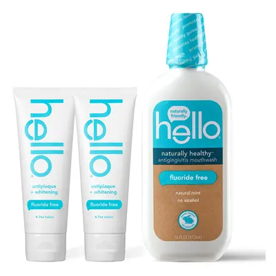 Hello Antiplaque and Whitening Fluoride Free Toothpaste and Naturally