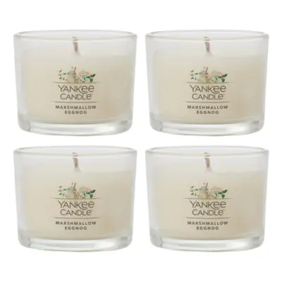 Yankee Candle Signature Votive Mini Candle Jar Marshmallow Eggnog Natural Soy Wax Blend Candle w