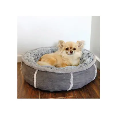 Rosewood Winks Deep Plush Donut Pet Bed - Grey