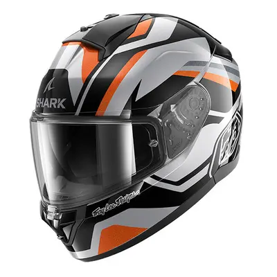 (M) Shark x Troy Lee Designs Ridill Full Face Helmet Apex Silver / Black / Orange