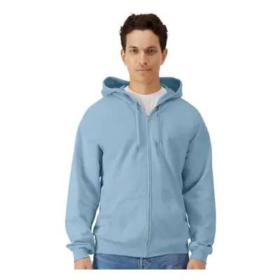 (L, Stone Blue) Gildan Mens Softstyle Fleece Midweight Full Zip Hoodie