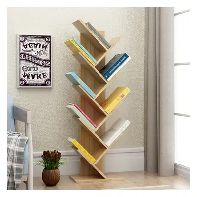 (Wood, Tier) Freestanding Tree Bookshelf Wood Display Shelf Organiser