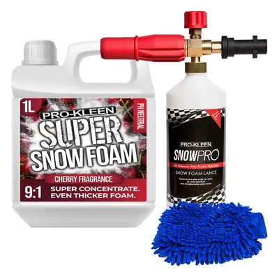 (Cherry x 1L, x Pro-Kleen Karcher Lance & Mitt) Super Concentrate Snow Foam Car Shampoo Kits