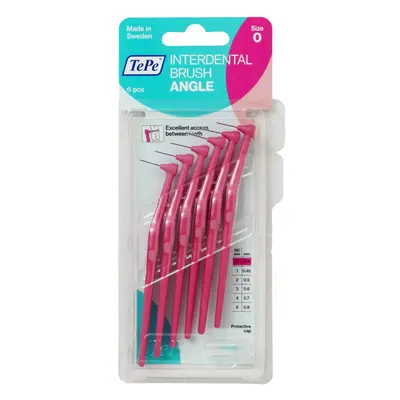 Tepe Angled 0.4mm Pink Interdental Brushes - Pack of