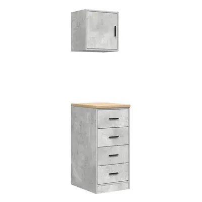 vidaXL Garage Cabinets pcs Concrete Grey Engineered Wood cabinet