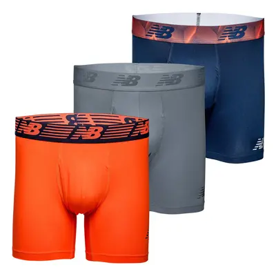 New Balance Men's 6"" Boxer Brief Fly Front with Pouch 3-Pack Pigment