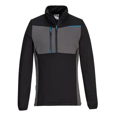 (L, Black) Portwest Mens WX3 Half Zip Fleece Top