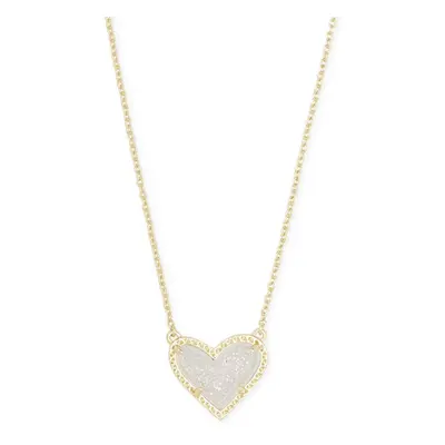 Kendra Scott Ari Heart Adjustable Length Pendant Necklace for Women, Fashion Jewelry, 14k gold-P