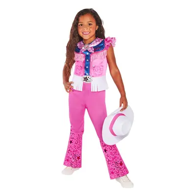 (5-6 Years, Pink/White) Barbie Childrens/Kids Cowgirl Costume