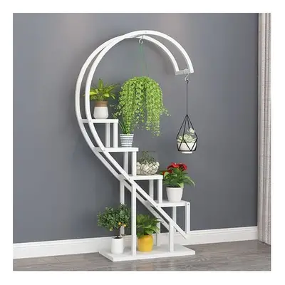 (White) Heart Style Plant Pot Stand Flowerpot Shelf Sturdy Display Wedding Garden Decor