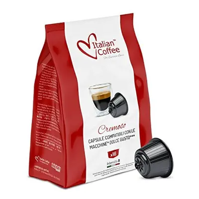 Italian Coffee Capsules Compatible with Nescafe Dolce Gusto Machines, Espresso pods (Cremoso, Po