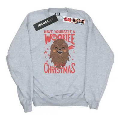 (L, Sports Grey) Star Wars Womens/Ladies Wookiee Little Christmas Sweatshirt