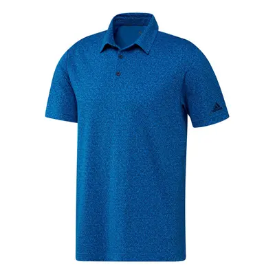 (S, Blue Rush/Crew Navy) adidas Golf Mens Primeblue Abstract Print Four-Way Stretch Polo Shirt