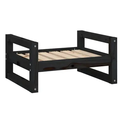 vidaXL Solid Pine Wood Dog Bed Black 55.5x45.5x28 cm Wooden Pet Sofa Dog Couch