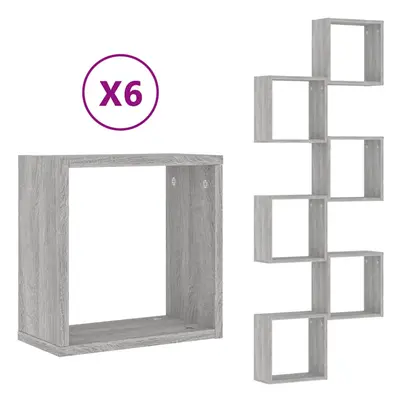 (grey sonoma, pcs) vidaXL Wall Cube Shelves Floating Rack Storage Shelf Display Shelf Wall Shelf