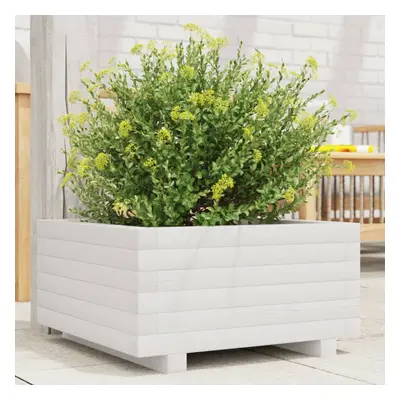 vidaXL Garden Planter Outdoor Flower Pot Planter Pot White Solid Wood Pine