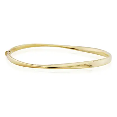 Jewelco London 9ct Gold Polished Twist Bangle Bracelet - BNNR02456