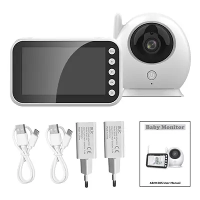 (white, EU Plug) 2.4ghz Fhss Monitor With Camera 720p 4.3 Inch Lcd Screen Video Camera Way Audio