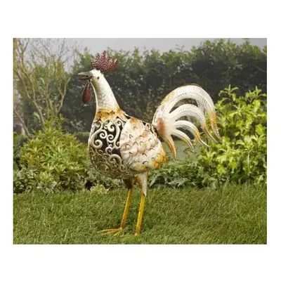 Large Solar Cockerel Garden Ornament Light Up Hen Statue Outdoor Decor