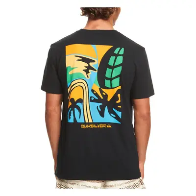 (M, Black) Quiksilver Mens Weird Trip Short Sleeve Crew Neck Cotton T-Shirt Top Tee