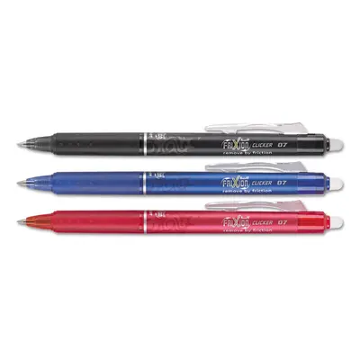 Pilot Retractable Gel Pens Erasable.7mm 3/PK AST Ink/Barrel